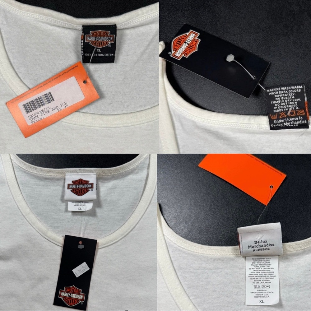 Lot of 2 - NWT Vintage Harley-Davidson Tank Top Biker Eagle USA Flag  XL - Picture 15 of 15